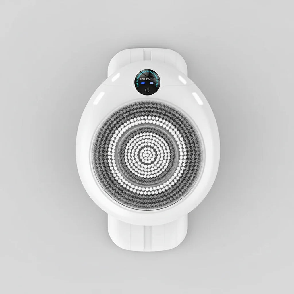 Electric Back Scrubber for Shower - Wall Mounted Exfoliating Brush, Hands-Free A