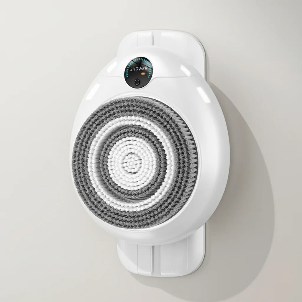 Electric Back Scrubber for Shower - Wall Mounted Exfoliating Brush, Hands-Free A